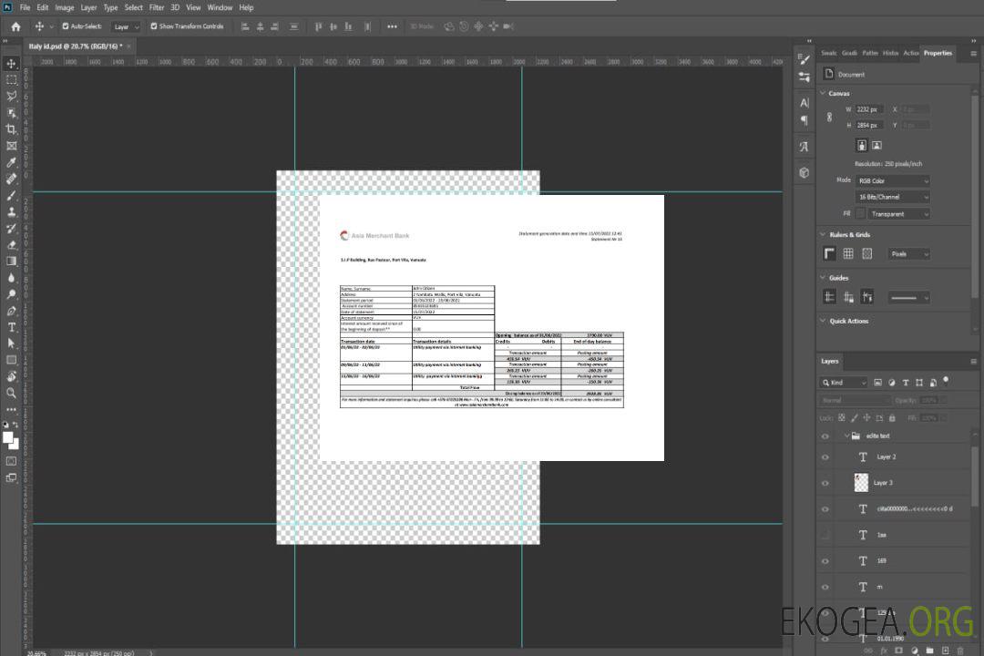 Relevé bancaire Vanuatu Asia Merchant, format Excel et PDF template Relevé bancaire Vanuatu Asia Merchant, format Excel et PDF template